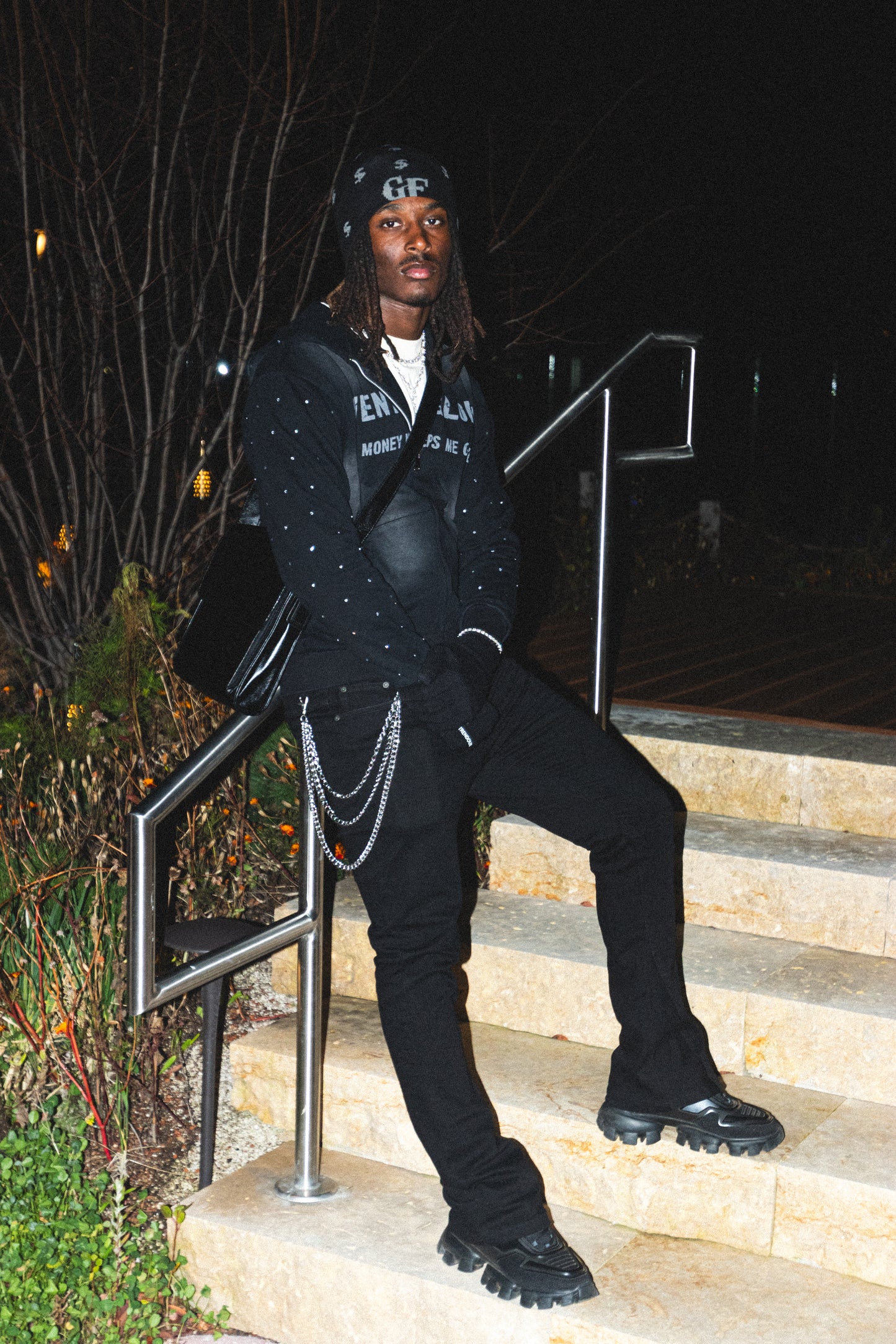 Black Global Zip Up
