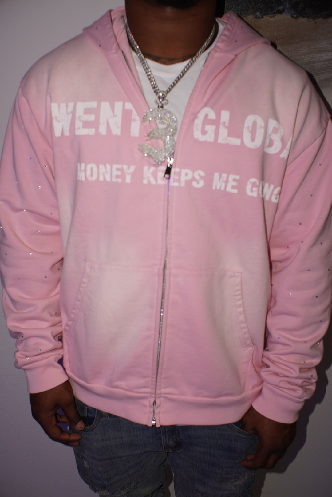 Pink Global Zip Up