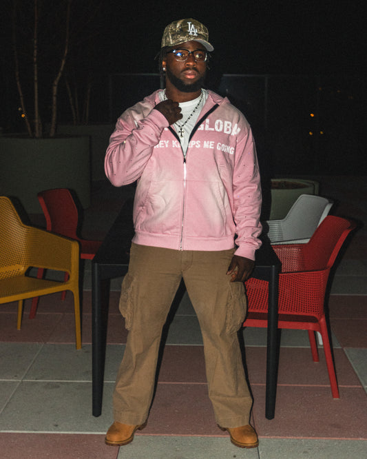 Pink Global Zip Up