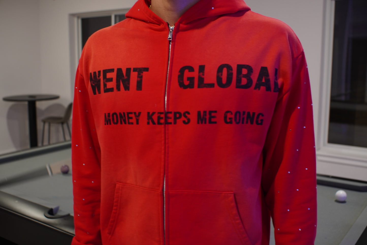 Red Global Zip Up